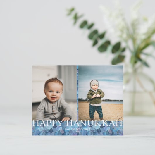 Handgemalte Hanukkah-Karte Feiertagskarte (Stehend Vorderseite)