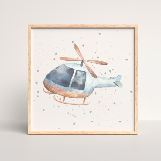 Handgemalte Helikopter Baby Boy Kinderzimmer Poste Poster