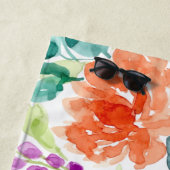 Handgemalte, helle Wasserfarbe Strandtuch (Beispiel)