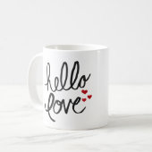 Handgemalte "Hello Liebe" Kaffee-Tasse Kaffeetasse (Vorderseite Links)