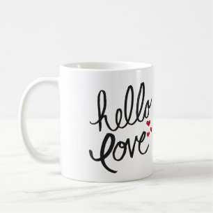 Handgemalte "Hello Liebe" Kaffee-Tasse Kaffeetasse