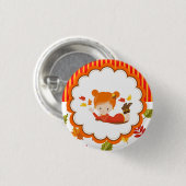 Handgemalte Herbst-Adorable-Girl Button (Vorne & Hinten)