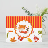 Handgemalte Herbst-Adorable-Girl Einladung (Stehend Vorderseite)