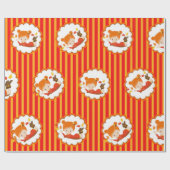 Handgemalte Herbst-Adorable-Girl Geschenkpapier (Flach)