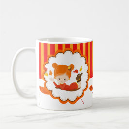 Handgemalte Herbst-Adorable-Girl Kaffeetasse