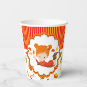 Handgemalte Herbst-Adorable-Girl Pappbecher (Rückseite)