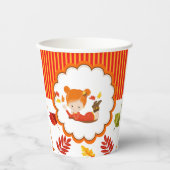 Handgemalte Herbst-Adorable-Girl Pappbecher (Vorderseite)