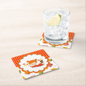 Handgemalte Herbst-Adorable-Girl Rechteckiger Pappuntersetzer (Vor Ort)