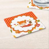 Handgemalte Herbst-Adorable-Girl Rechteckiger Pappuntersetzer (angewinkelt)