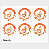 Handgemalte Herbst-Adorable Girl Round Sticker (Blatt)
