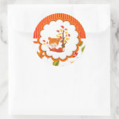 Handgemalte Herbst-Adorable Girl Round Sticker (Tasche)