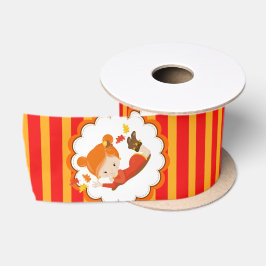 Handgemalte Herbst-Adorable-Girl Satinband