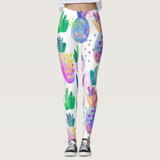 Handgemalte HerbstBlume, nahtlos. Leggings (Vorderseite)