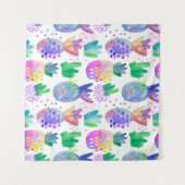 Handgemalte HerbstBlume, nahtlos. Wandteppich (Vorderseite (Horizontal))