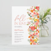 Handgemalte Herbstfälle im Brautparty der Liebe Einladung (Stehend Vorderseite)