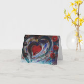 Handgemalte Herz-Anmerkungs-Karte - Rumi Karte (Gelbe Blume)