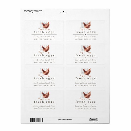 Handgemalte Hühnerfarm oder Coop-Eierkarton (Vorne)