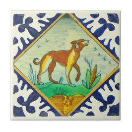 Handgemalte Hunde Delft Reproduction Fliese