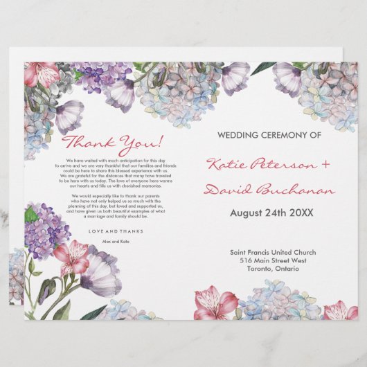 Handgemalte Hydrangea-Hochzeit (Vorne/Hinten)