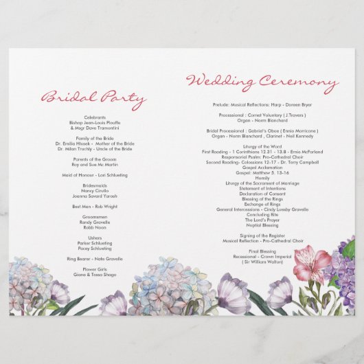 Handgemalte Hydrangea-Hochzeit (Rückseite)