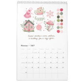 Handgemalte Illustrationen & gemütliche monatliche Kalender (Feb 2027)