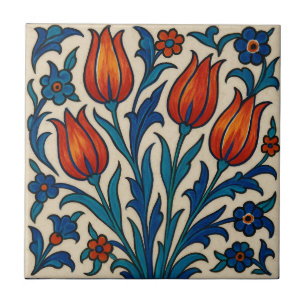 Handgemalte Iznik Tulips Fliese