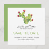 Handgemalte Kakteen Wedding Save the Date (Vorne/Hinten)