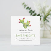 Handgemalte Kakteen Wedding Save the Date (Stehend Vorderseite)