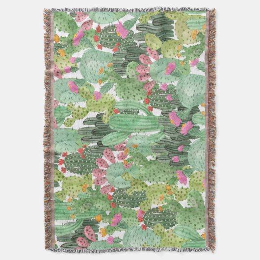 Handgemalte Kakteen: Wüstengrün Decke (Vorderseite Vertikal)