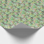 Handgemalte Kakteen: Wüstengrün Geschenkpapier (Ecke)