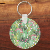 Handgemalte Kakteen: Wüstengrün Schlüsselanhänger (Vorderseite)