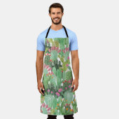 Handgemalte Kakteen: Wüstengrün Schürze (Getragen)