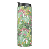 Handgemalte Kakteen: Wüstengrün Thermosbecher (Nach rechts gedreht)