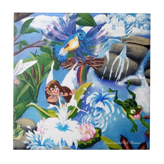 Handgemalte Keramik-Fliese Fliese (Vorderseite)