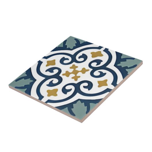 handgemalte Keramik harmonisch blumengemustert Fliese (Seite)