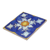 Handgemalte Keramik mit Blues und Gelb Fliese (Seite)