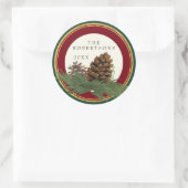 Handgemalte Kiefernkone mit dem Namen Gold Glitzer Runder Aufkleber (Tasche)