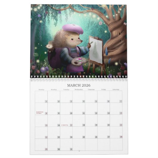 Handgemalte Kinder - Illustration 2026 Kalender (Mär 2026)