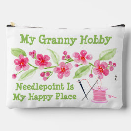 Handgemalte Kirschblüten G Needlepoint Zippered Zubehörtasche