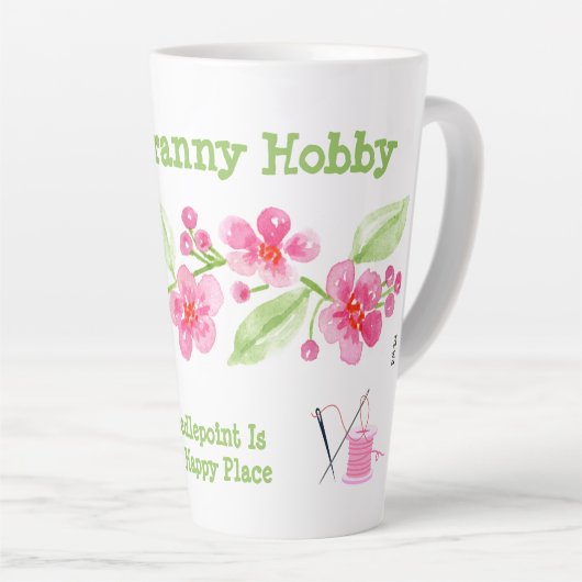 Handgemalte Kirschblüten Granny Needlepoint Milchtasse (Rechte Ecke)