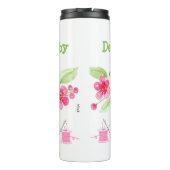 Handgemalte Kirschblüten Granny Needlepoint Thermosbecher (Rückseite)