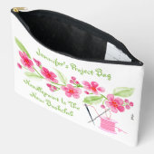 Handgemalte Kirschblüten Needlepoint Zippered Zubehörtasche (Offen)