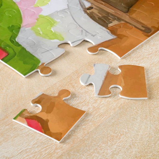 Handgemalte kleine rote Riding Hood Big Bad Wolf Puzzle (Seite)