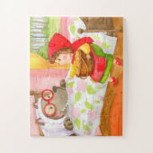 Handgemalte kleine rote Riding Hood Big Bad Wolf Puzzle (Vertikal)