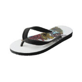 Handgemalte Korallenriff-Nachricht Kinderbadesandalen (Schrägansicht)