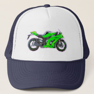 Handgemalte Kunst-Bürste Kawasakis Ninja ZX 10R Truckerkappe