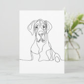 Handgemalte Kunst der Great Dane Line Einladung (Stehend Vorderseite)