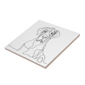 Handgemalte Kunst der Great Dane Line Fliese (Seite)