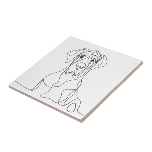 Handgemalte Kunst der Great Dane Line Fliese (Seite)