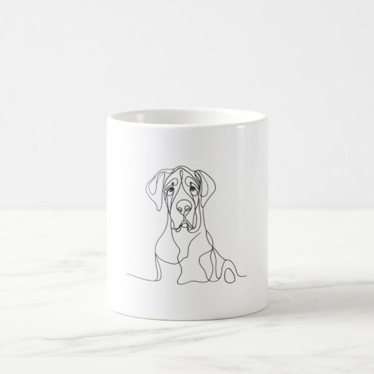 Handgemalte Kunst der Great Dane Line Kaffeetasse (Mittel)
